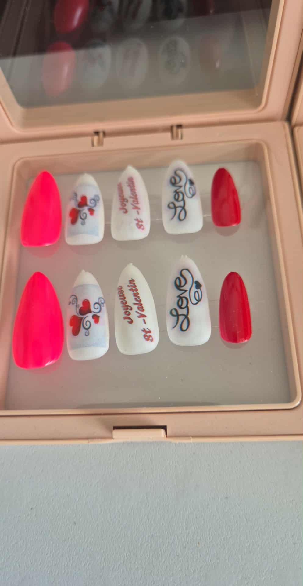 Ongles personnalisé - saint valentin